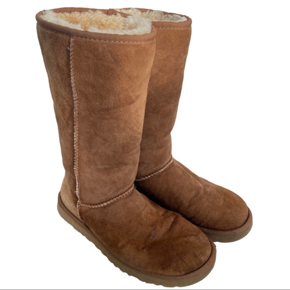 UGG Classic Tall Chestnut Sheepskin Shearling Boots - Picture 1 of 5